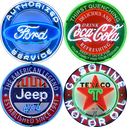 Open Road Brands Ford Bronco Logo Round Metal Sign for Garage, Shop, or Man  Cave