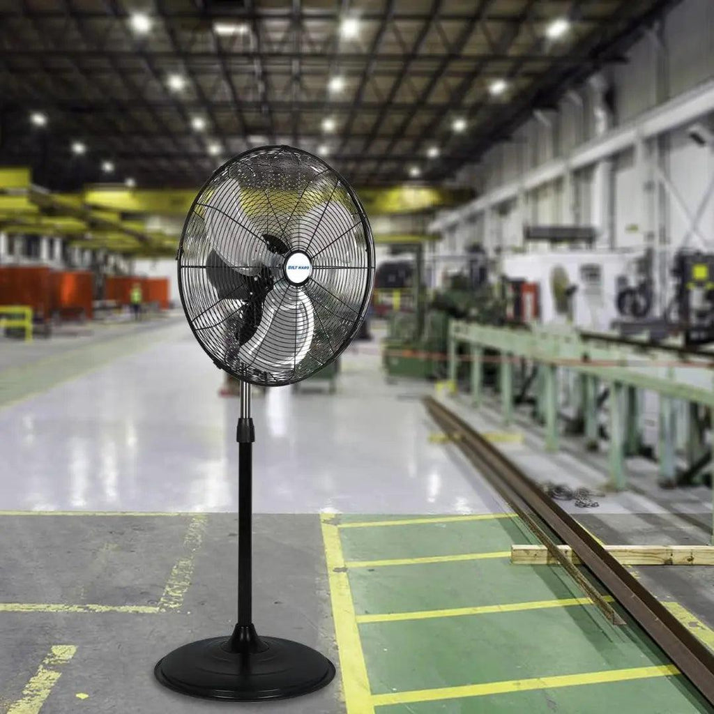 20" High Velocity Pedestal Fan, 5200 CFM 3-Speed Industrial Oscillating Stand Fan with Aluminum Blades, Heavy Duty Standing Shop Fan-Fan-Grease Monkey Garage