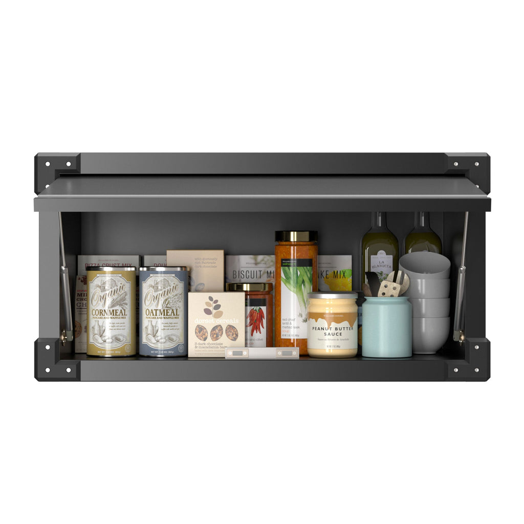 AOBABO Small Wall Mounted Metal Storage Cabinet Organizer with Flip Door, Black-*Furniture | Cabinets & Storage | Kitchen Cabinets-Grease Monkey Garage