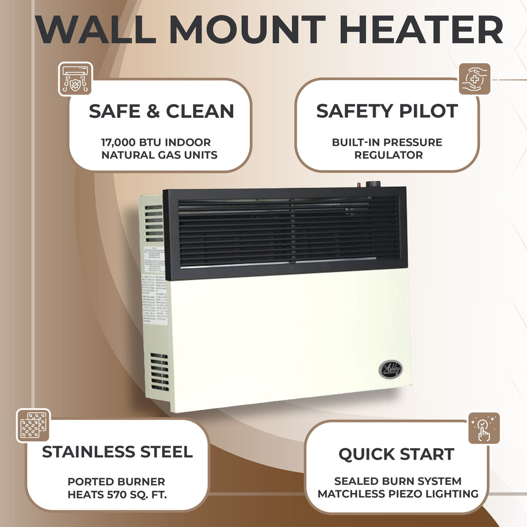 Ashley Hearth Products 17,000 BTU Direct Vent Liquid Propane Wall Mount Heater-*Home&Garden | Household Appliances | Climate Control Appliances | Space Heaters-Grease Monkey Garage