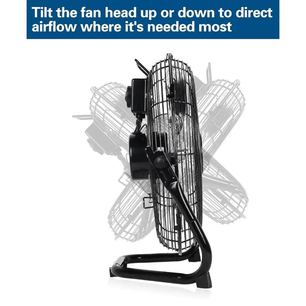 BILT HARD 12" 3-Speed High Velocity Heavy Duty Metal Floor Fan, 1650 CFM, 180-Degree Tilt, Powerful Airflow Fan-Fan-Grease Monkey Garage