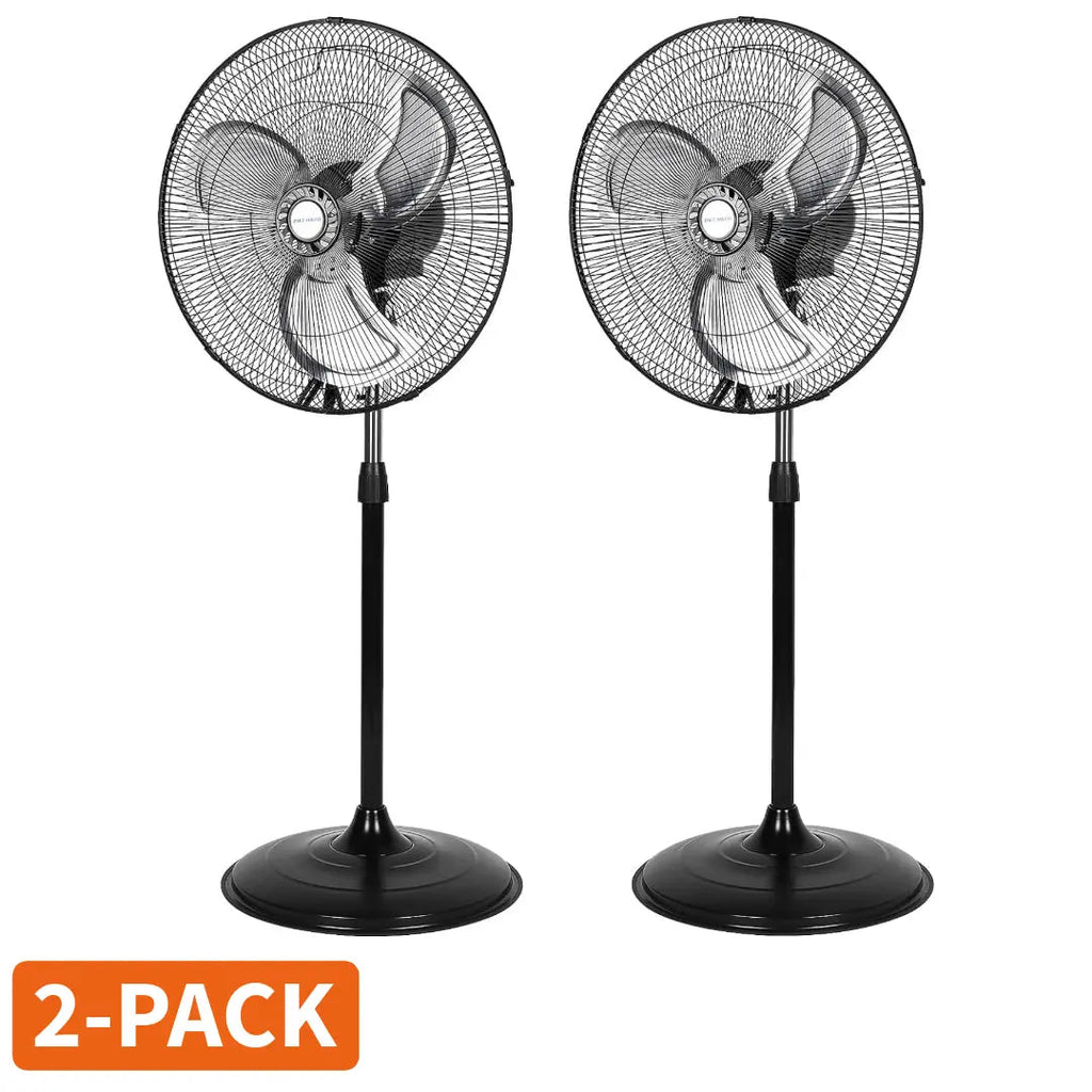 BILT HARD 18" High Velocity Pedestal Oscillating Fan, 3-Speed Industrial Standing Fan with Aluminum Blades, 3850 CFM Heavy Duty Metal Shop Fan-Fan-Grease Monkey Garage