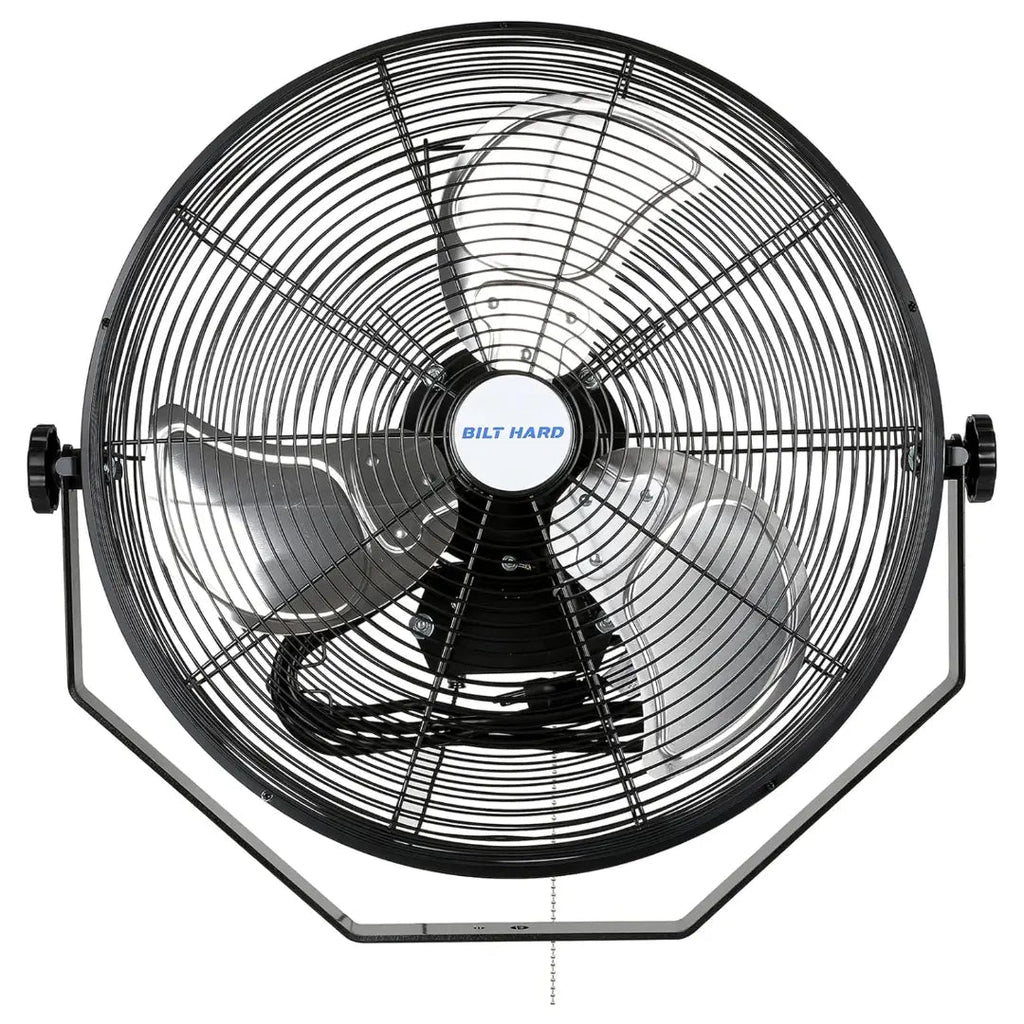 BILT HARD 18" Industrial Wall Mount Fan, 3-Speeds High Velocity Wall Fan with Sealed Motor, 4300 CFM Heavy Duty Metal Barn Fans-Fan-Grease Monkey Garage