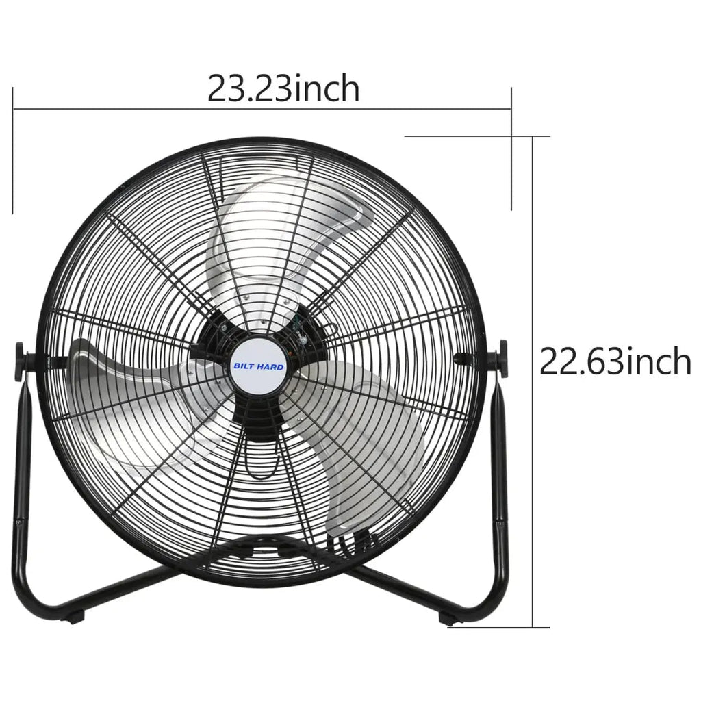 BILT HARD 20" High Velocity Floor Fan, 4600 CFM 3-Speed Industrial Shop Fan with Wall-Mounting System, Heavy Duty Metal Fan for Garage Workshop and Warehouse-Grease Monkey Garage