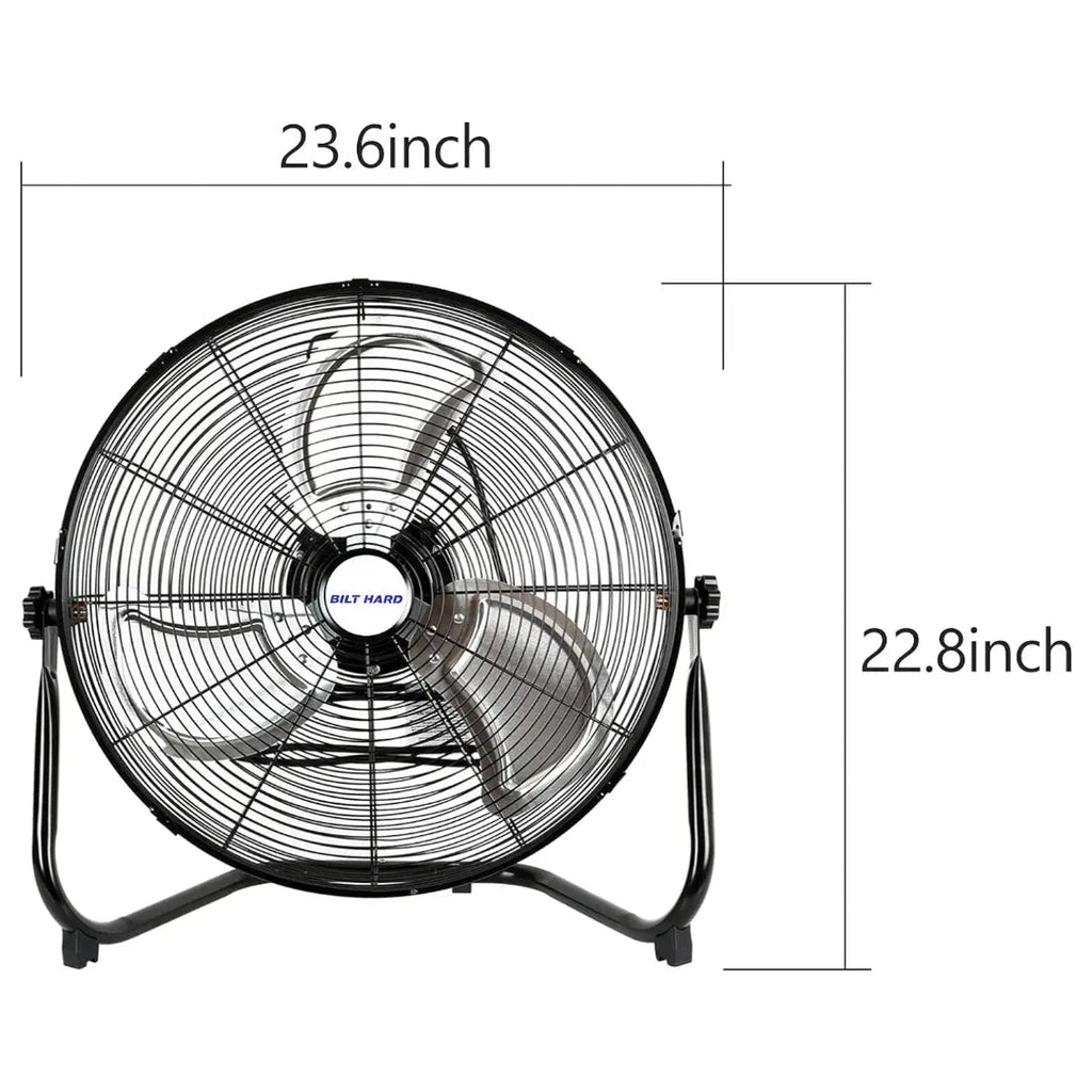 BILT HARD 20" High Velocity Floor Fan, 4650 CFM 3-Speed Heavy Duty Metal Fan with Wall-Mounting System, Industrial Shop Fan-Fan-Grease Monkey Garage