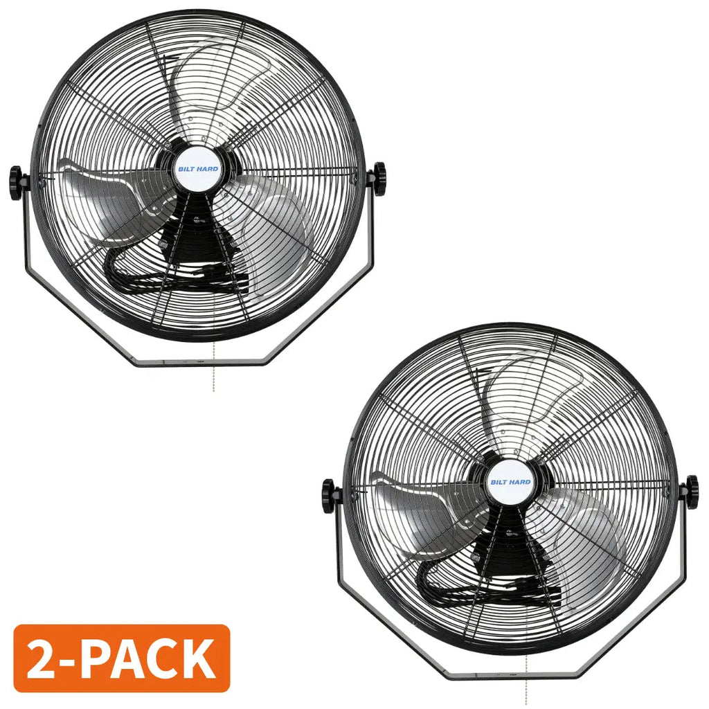 BILT HARD 20 inch Industrial Wall Mount Fan, 4600 CFM 3-Speed High Velocity Wall Fan with Sealed Motor, Heavy Duty Metal Barn Fans UL Listed-Fan-Grease Monkey Garage