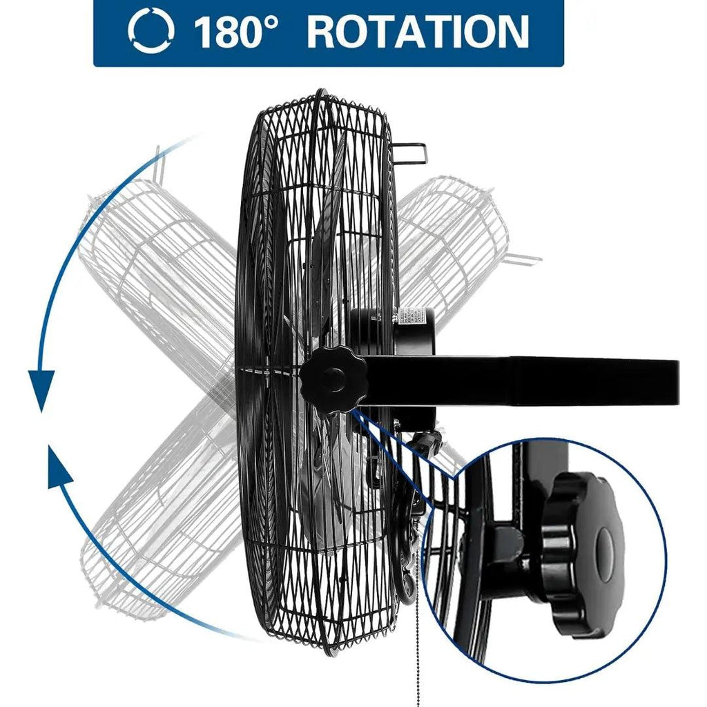 BILT HARD 20 inch Industrial Wall Mount Fan, 4600 CFM 3-Speed High Velocity Wall Fan with Sealed Motor, Heavy Duty Metal Barn Fans UL Listed-Fan-Grease Monkey Garage