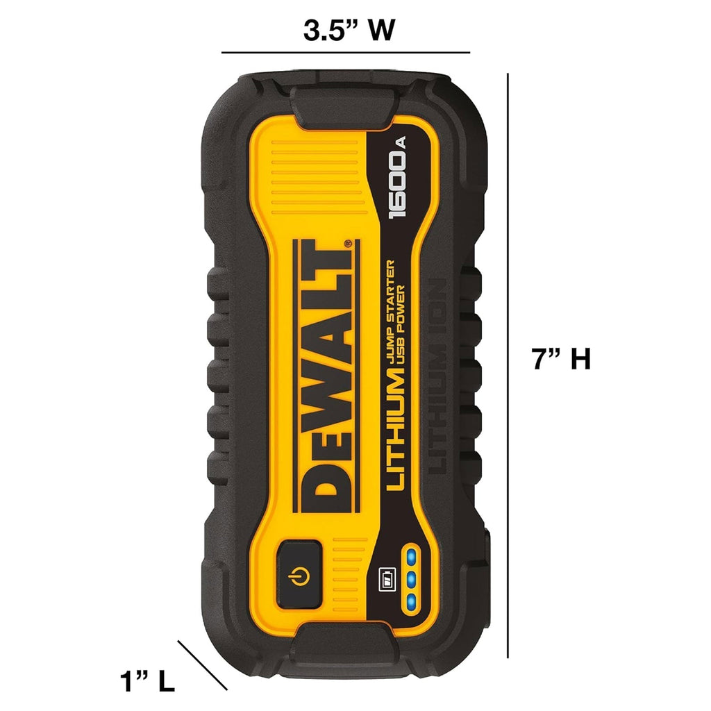 DEWALT 1600 Peak Amp Li-Po Battery Jump Power Starter, Portable Car Charger Set-Vehicles & Parts | Vehicle Parts & Accessories | Vehicle Maintenance, Care & Decor | Vehicle Repair & Specialty Tools | Vehicle Jumper Cables-Grease Monkey Garage