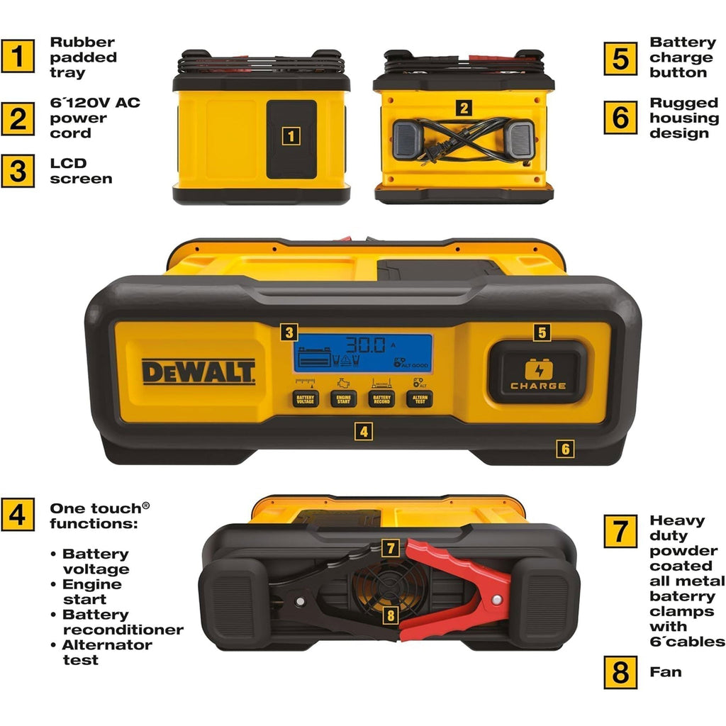 DEWALT Automotive or Marine Battery Charger, Maintainer with LCD Screen, 30 Amps-*Vehicles&Parts | Vehicle Parts & Accessories | Vehicle Maintenance, Care & Decor | Vehicle Repair & Specialty Tools | Vehicle Battery Chargers-Grease Monkey Garage