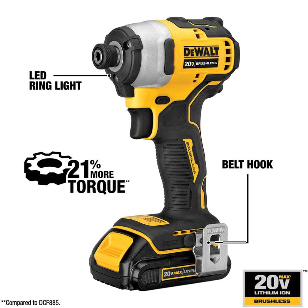 DeWalt ATOMIC 20 Volt MAX Brushless Cordless Drill and Impact Driver Combo Kit-Hardware | Tools | Tool Sets | Power Tool Combo Sets-Grease Monkey Garage