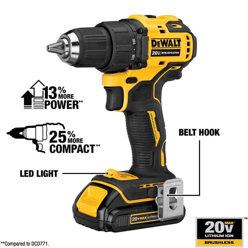 DeWalt ATOMIC 20 Volt MAX Brushless Cordless Drill and Impact Driver Combo Kit-Hardware | Tools | Tool Sets | Power Tool Combo Sets-Grease Monkey Garage