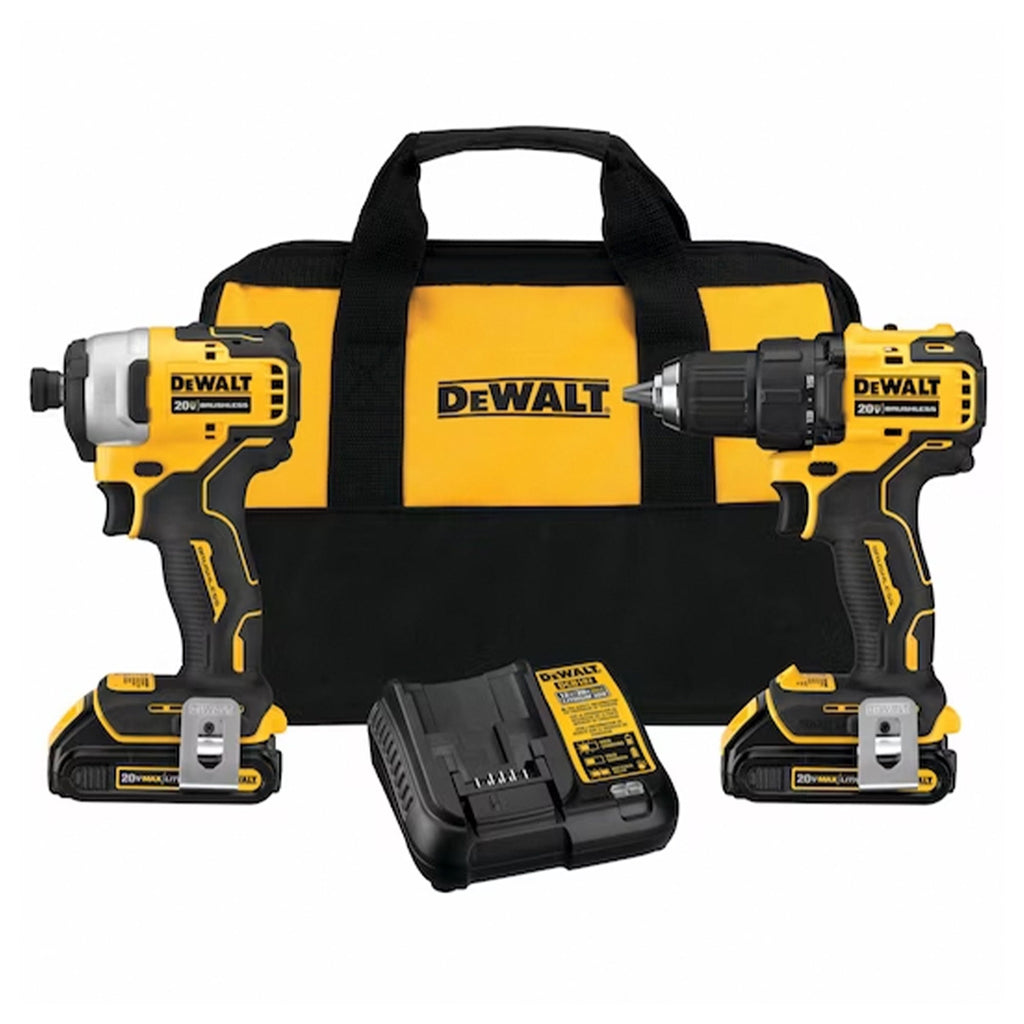 DeWalt ATOMIC 20 Volt MAX Brushless Cordless Drill and Impact Driver Combo Kit-Hardware | Tools | Tool Sets | Power Tool Combo Sets-Grease Monkey Garage