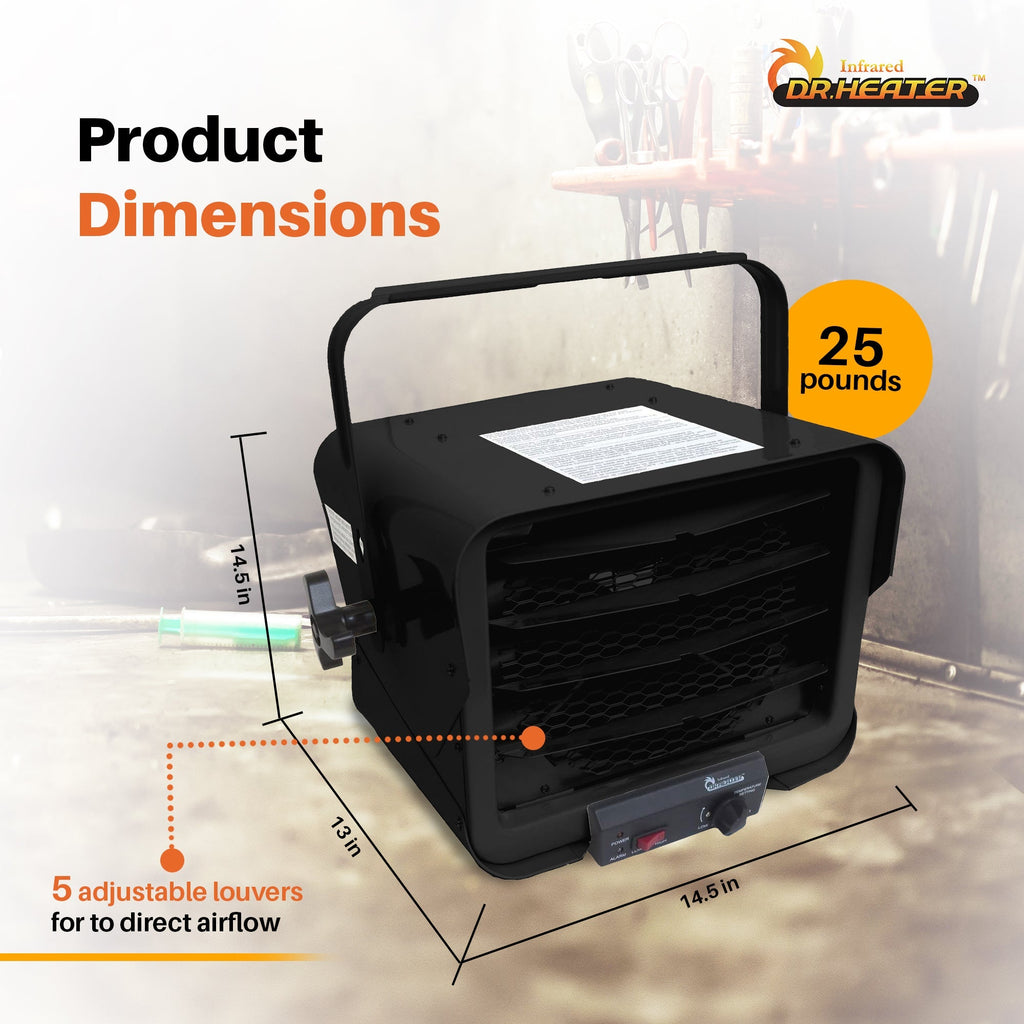 Dr. Heater DR966 240V Hardwired Garage Commercial Heater, 3000W/6000W, Black-Home & Garden | Household Appliances | Climate Control Appliances | Space Heaters-Grease Monkey Garage