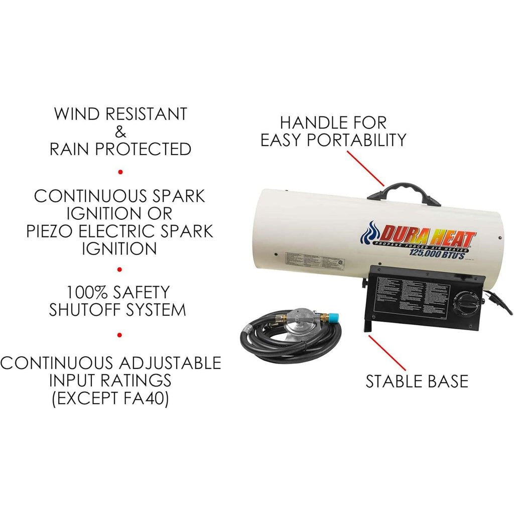 Dura Heat Portable LP Gas Forced Outdoor Air Heater, 3,200 Square Feet Coverage-*Home&Garden | Household Appliances | Climate Control Appliances | Space Heaters-Grease Monkey Garage