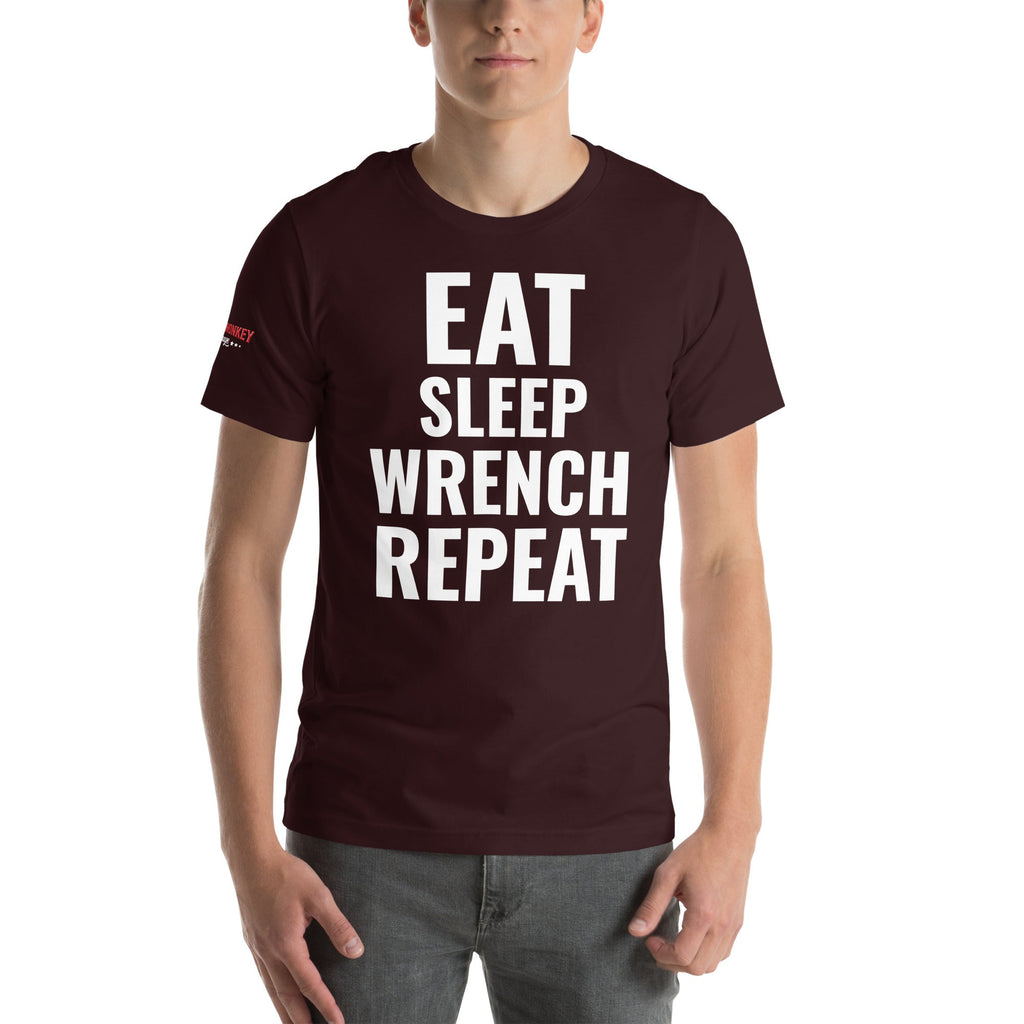 Eat Sleep Wrench Repeat Unisex T-Shirt-Grease Monkey Garage