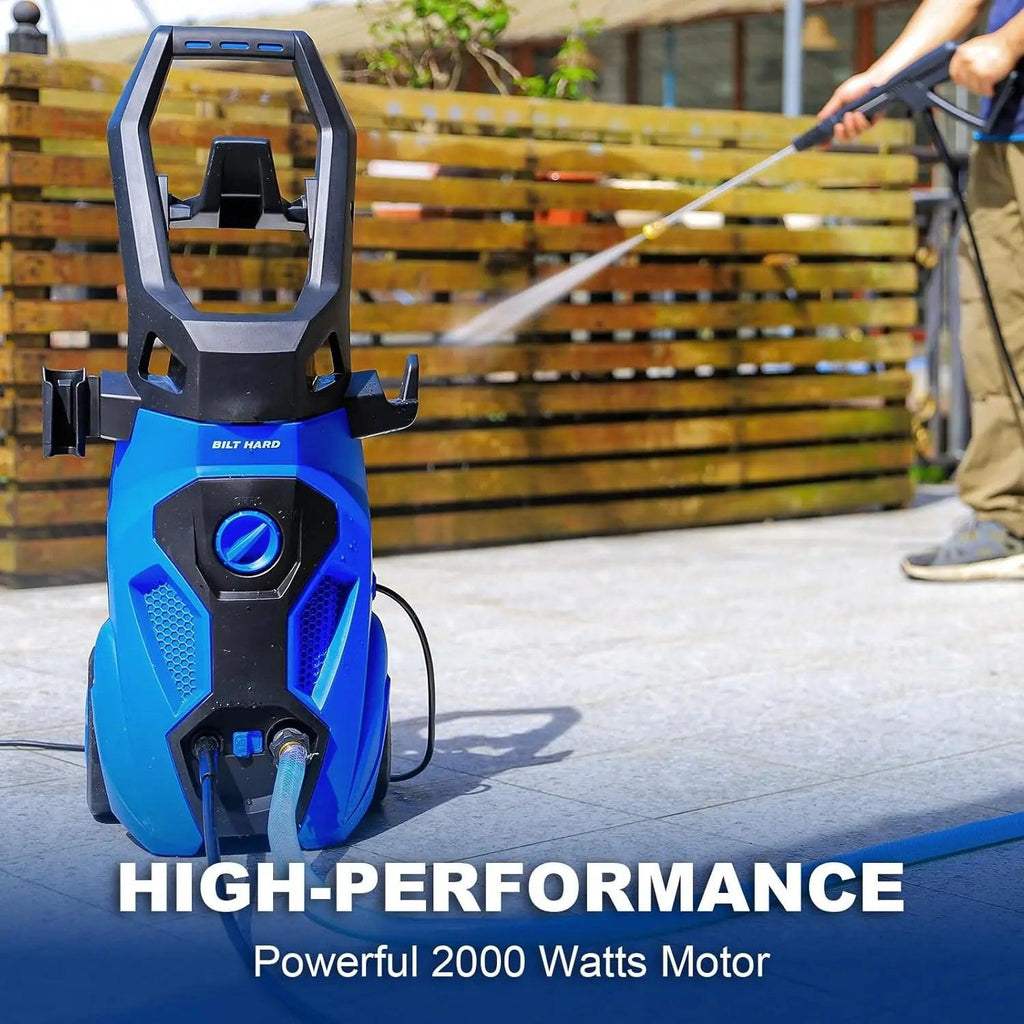 Electric Pressure Washer, 2465 PSI 1.76 GPM Power Washer, 5-Nozzle Set, Built-in Soap Tank, 20 Ft Hose, 35 Ft Power Cord, Stainless Steel Wand, for Cars, Driveway, Home, Patios-Pressure Washer-Grease Monkey Garage