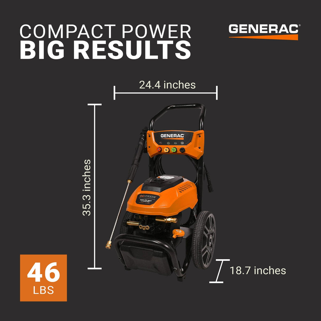 Generac 2300 PSI Electric Pressure Washer w/Auto Stop Switch & Detergent Tank-*Home&Garden | Lawn & Garden | Outdoor Power Equipment | Pressure Washers-Grease Monkey Garage