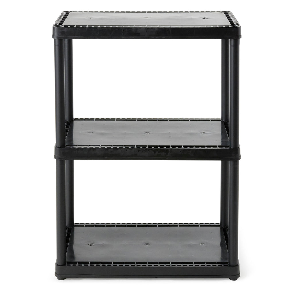 Gracious Living 3 Shelf Fixed Height Light Duty Storage Unit, Black (2 Pack)-Home & Garden | Household Supplies | Storage & Organization | Household Storage Caddies-Grease Monkey Garage