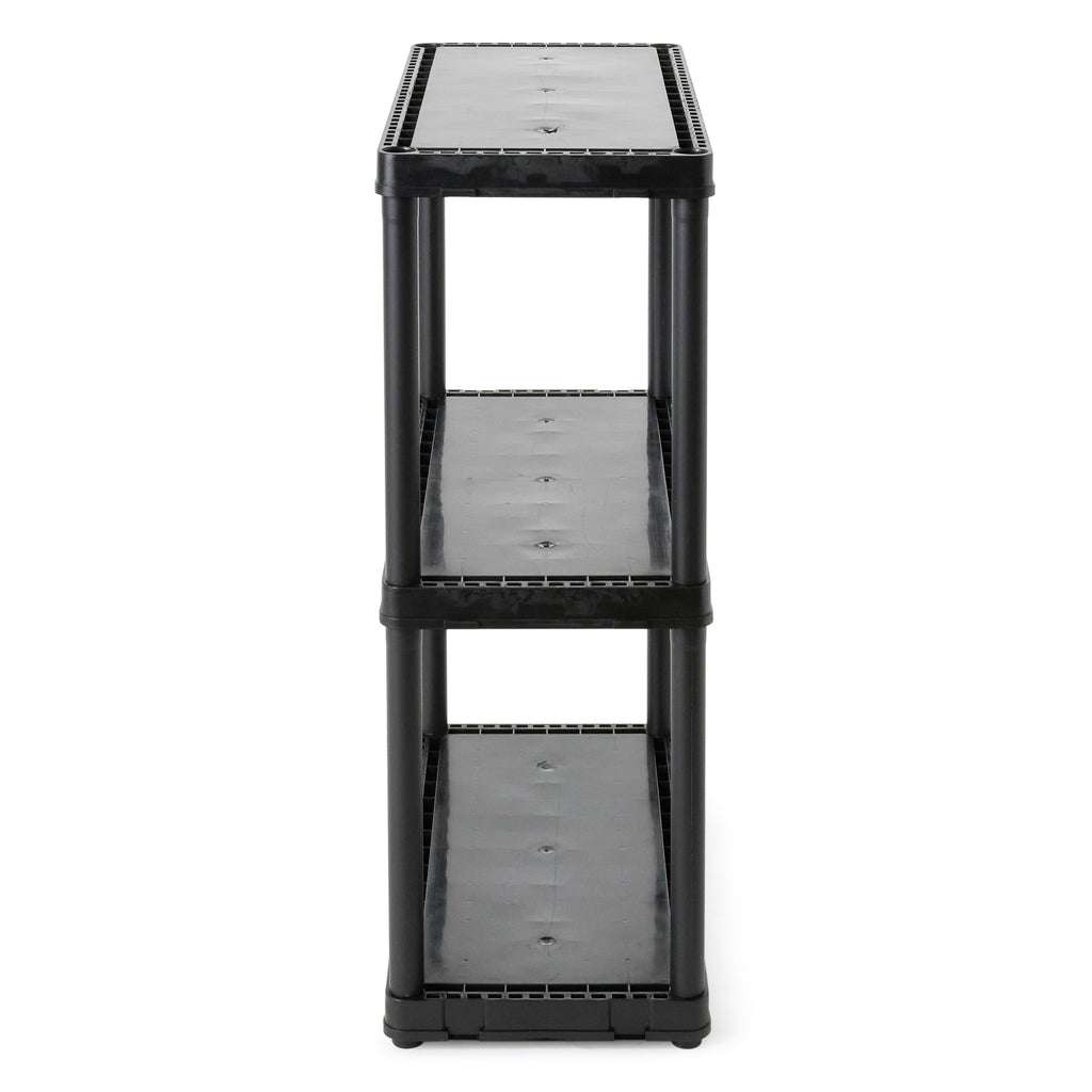 Gracious Living 3 Shelf Fixed Height Light Duty Storage Unit, Black (2 Pack)-Home & Garden | Household Supplies | Storage & Organization | Household Storage Caddies-Grease Monkey Garage