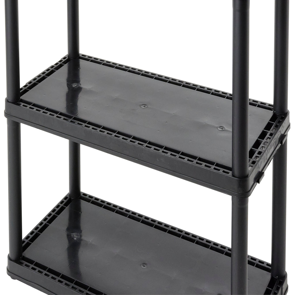 Gracious Living 3 Shelf Fixed Height Light Duty Storage Unit, Black (2 Pack)-Home & Garden | Household Supplies | Storage & Organization | Household Storage Caddies-Grease Monkey Garage