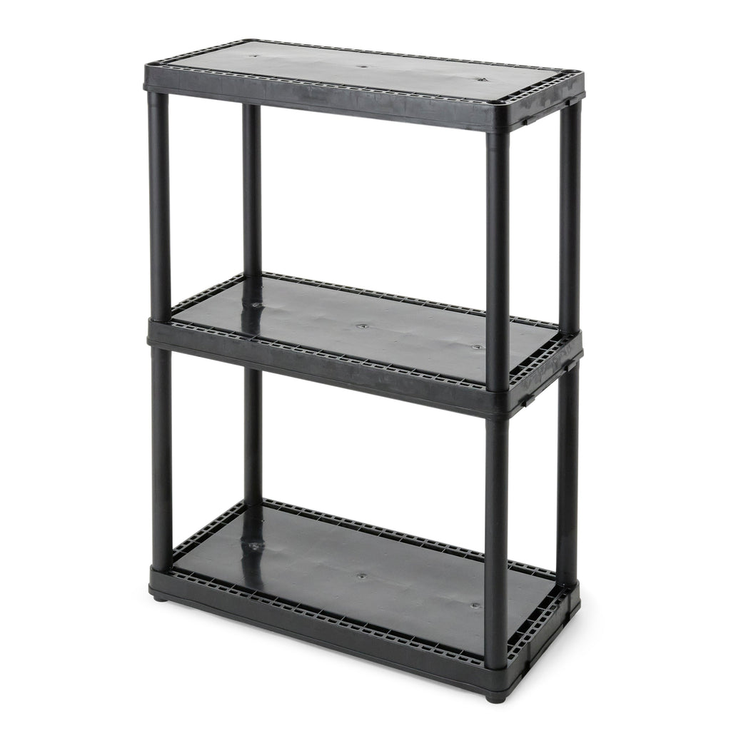 Gracious Living 3 Shelf Fixed Height Light Duty Storage Unit, Black (2 Pack)-Home & Garden | Household Supplies | Storage & Organization | Household Storage Caddies-Grease Monkey Garage