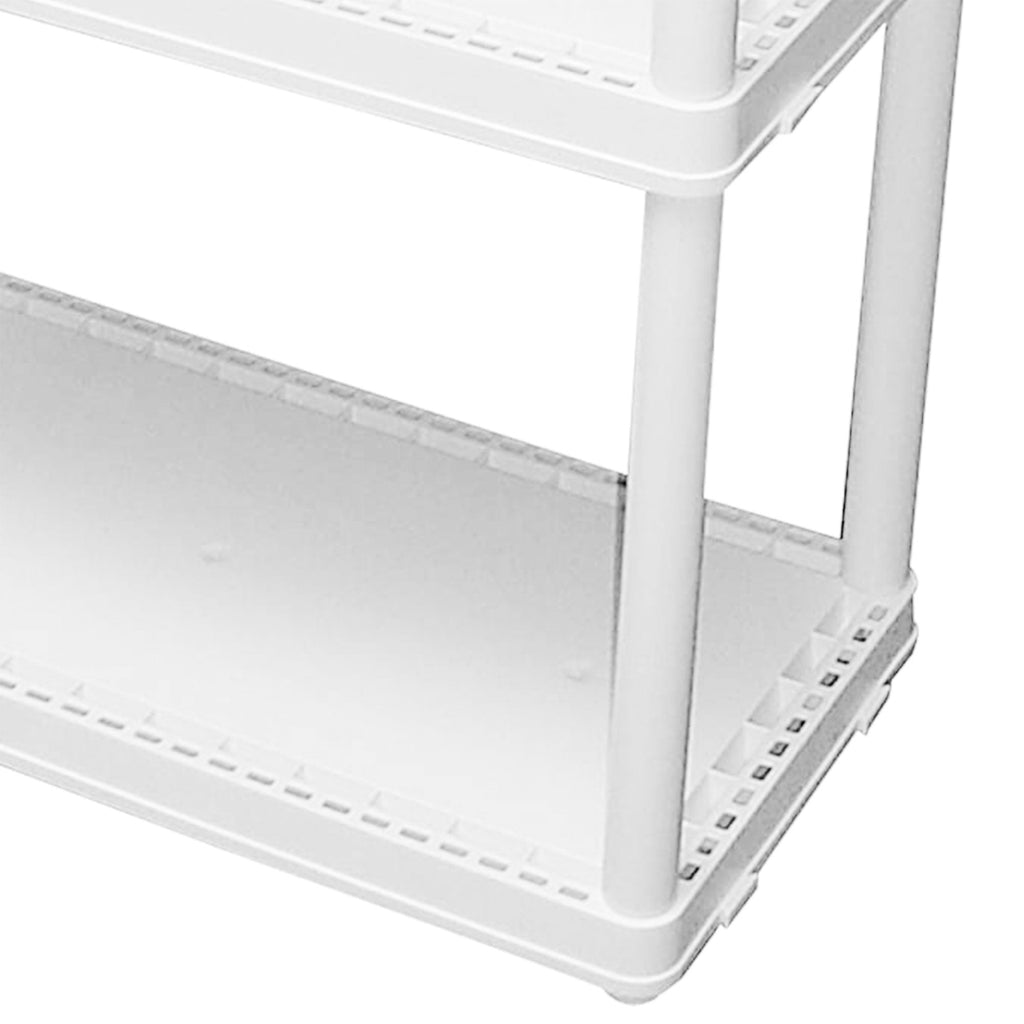 Gracious Living 3 Shelf Fixed Height Light Duty Storage Unit, White (2 Pack)-Home & Garden | Household Supplies | Storage & Organization | Household Storage Caddies-Grease Monkey Garage