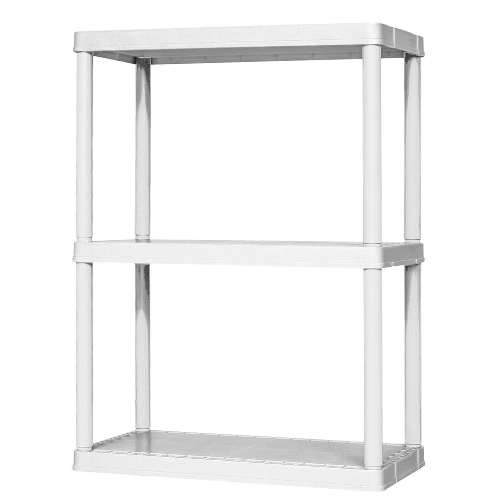 Gracious Living 3 Shelf Fixed Height Light Duty Storage Unit, White (2 Pack)-Home & Garden | Household Supplies | Storage & Organization | Household Storage Caddies-Grease Monkey Garage