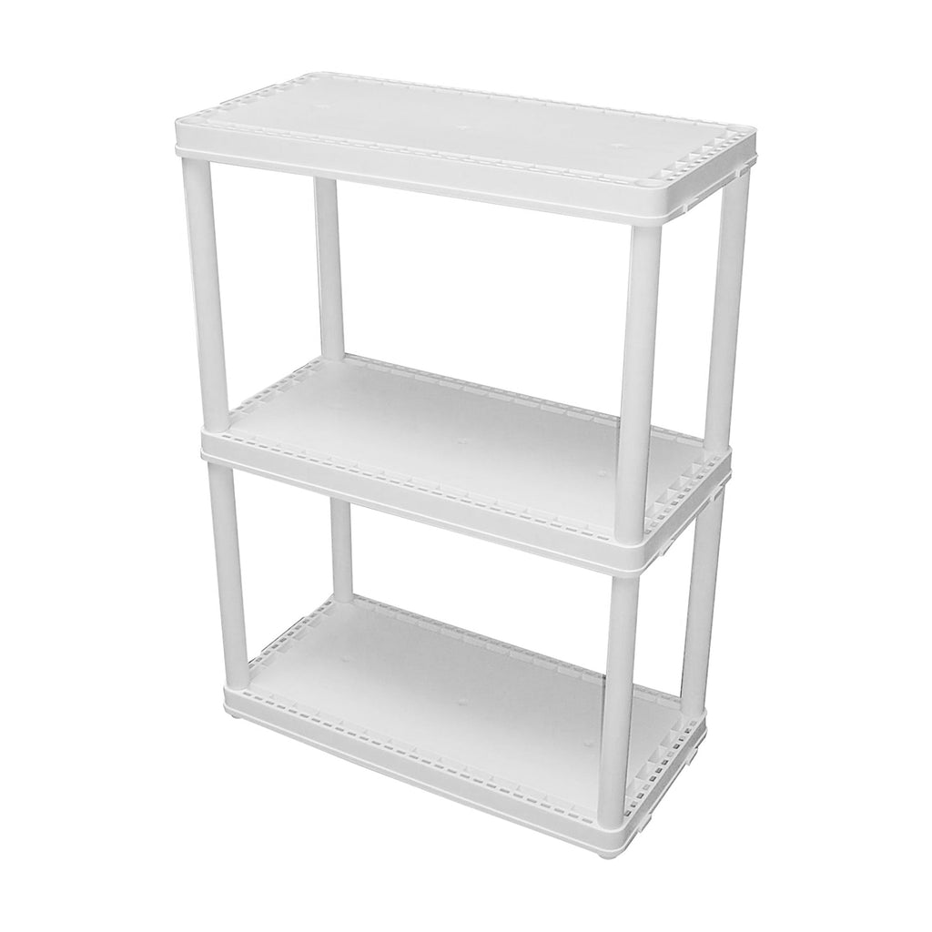 Gracious Living 3 Shelf Fixed Height Light Duty Storage Unit, White (3 Pack)-Home & Garden | Household Supplies | Storage & Organization | Household Storage Caddies-Grease Monkey Garage