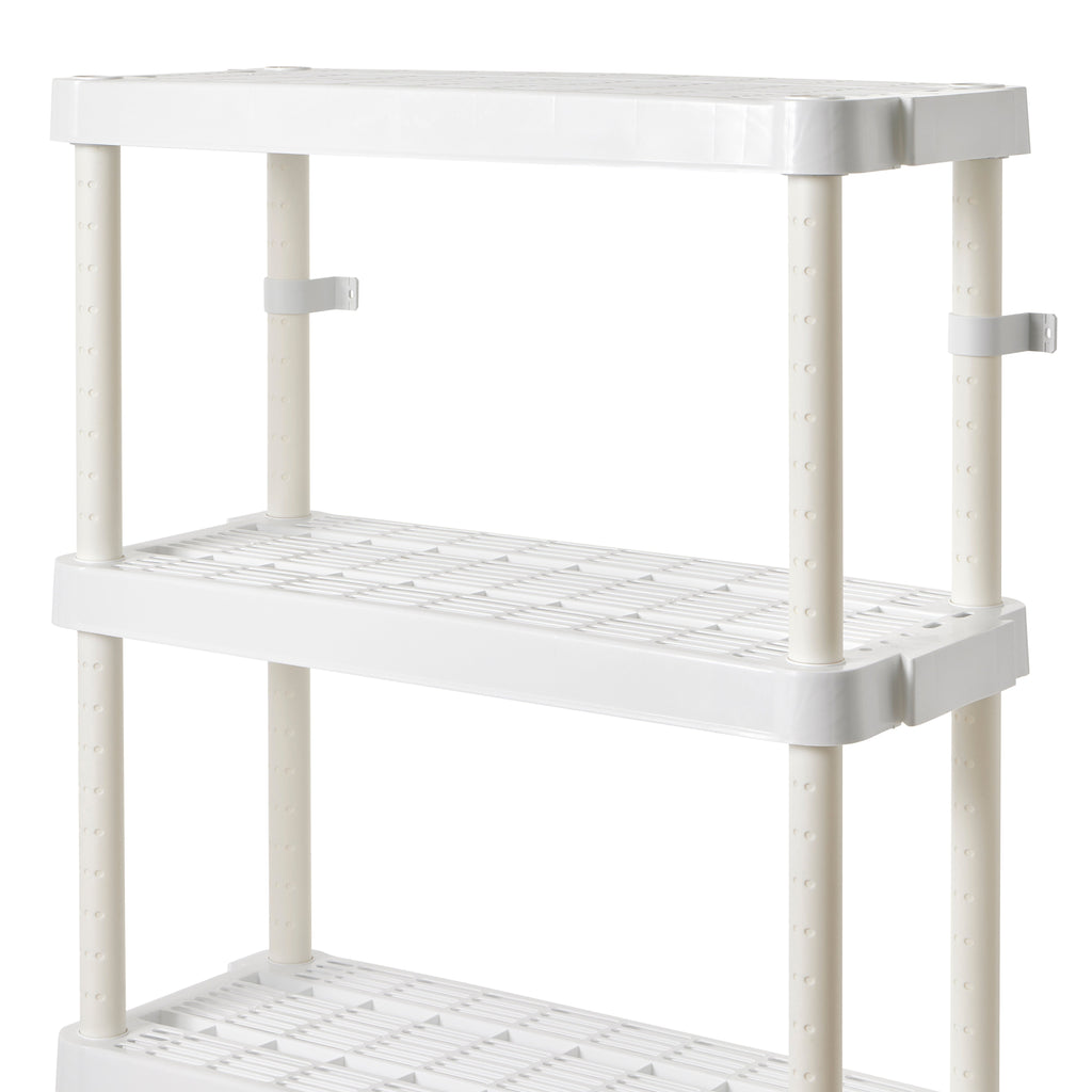 Gracious Living 4 Shelf Adjustable Height Medium Duty Storage, White (2 Pack)-Home & Garden | Household Supplies | Storage & Organization | Household Storage Containers-Grease Monkey Garage