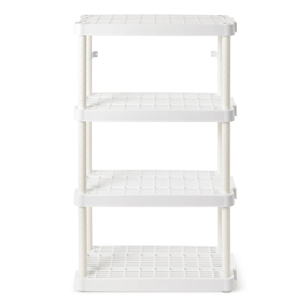 Gracious Living 4 Shelf Adjustable Height Medium Duty Storage, White (3 Pack)-Home & Garden | Household Supplies | Storage & Organization | Household Storage Containers-Grease Monkey Garage