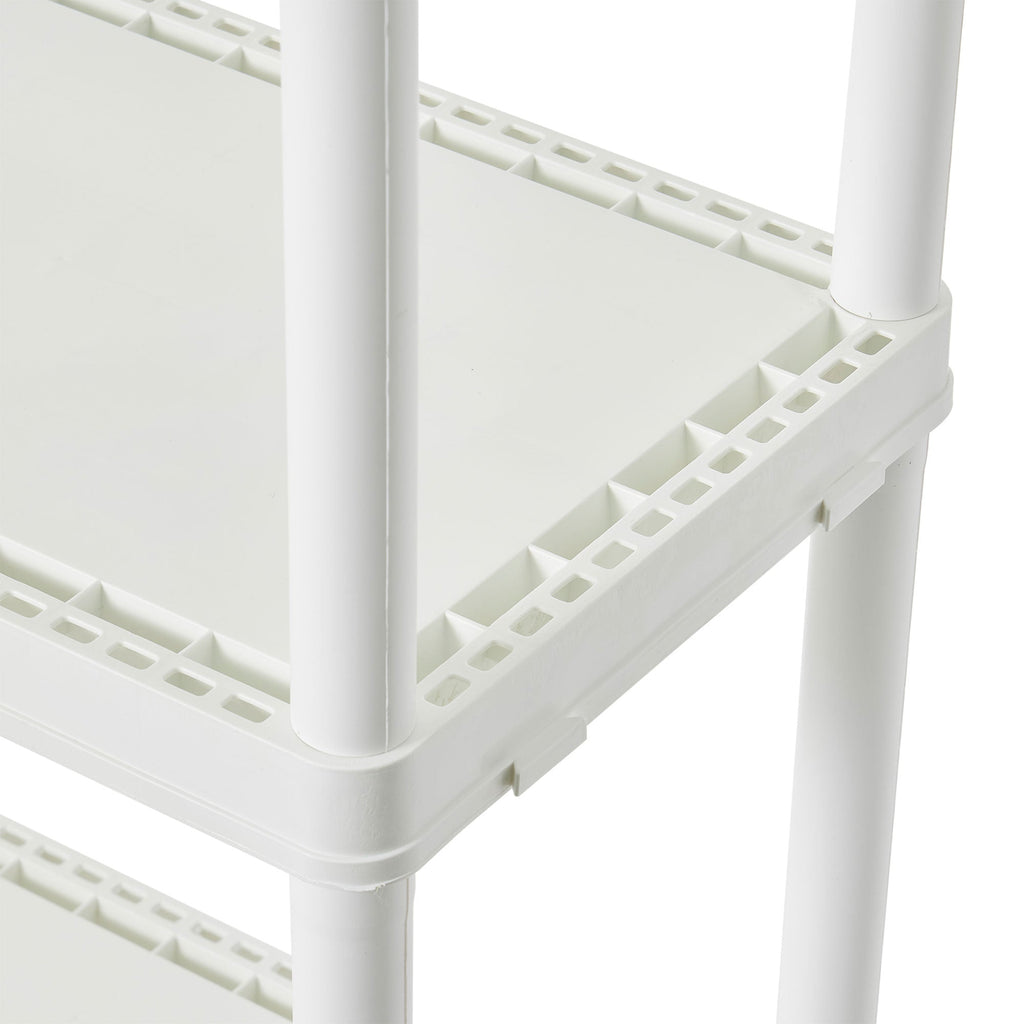 Gracious Living 4-Shelf Fixed-Height Light-Duty Solid Shelving Storage, White-Home & Garden | Household Supplies | Storage & Organization | Household Storage Containers-Grease Monkey Garage