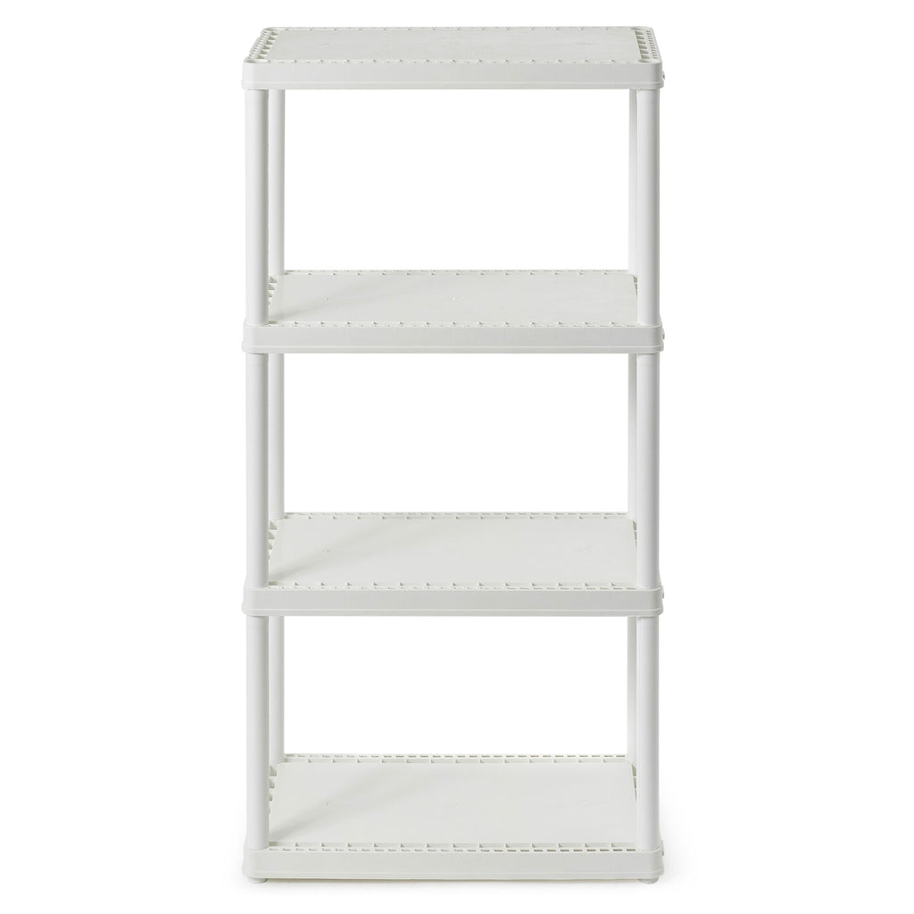 Gracious Living 4-Shelf Fixed-Height Light-Duty Solid Shelving Storage, White-Home & Garden | Household Supplies | Storage & Organization | Household Storage Containers-Grease Monkey Garage