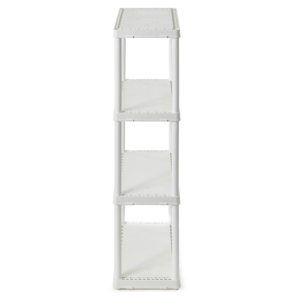 Gracious Living 4-Shelf Fixed-Height Light-Duty Solid Shelving Storage, White-Home & Garden | Household Supplies | Storage & Organization | Household Storage Containers-Grease Monkey Garage