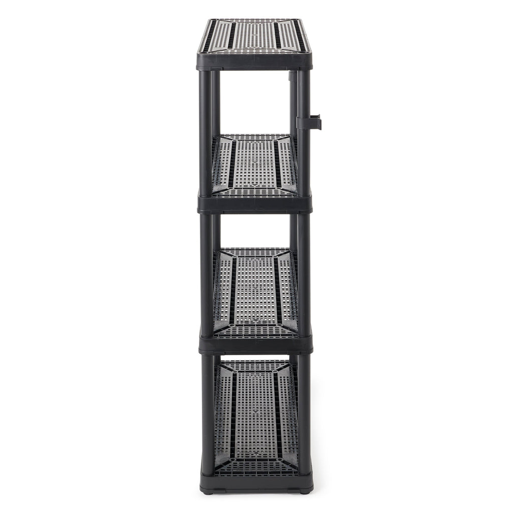 Gracious Living 4 Shelf Fixed Height Medium Duty Storage Rack, 2 Pack, Black-*Home&Garden | Household Supplies | Storage & Organization | Household Storage Caddies-Grease Monkey Garage