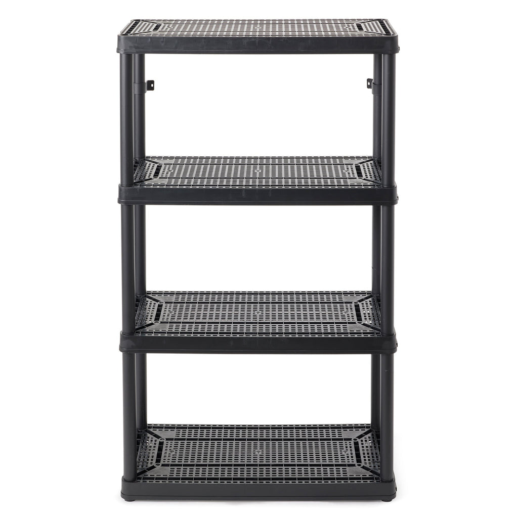 Gracious Living 4 Shelf Fixed Height Medium Duty Storage Rack, 2 Pack, Black-*Home&Garden | Household Supplies | Storage & Organization | Household Storage Caddies-Grease Monkey Garage