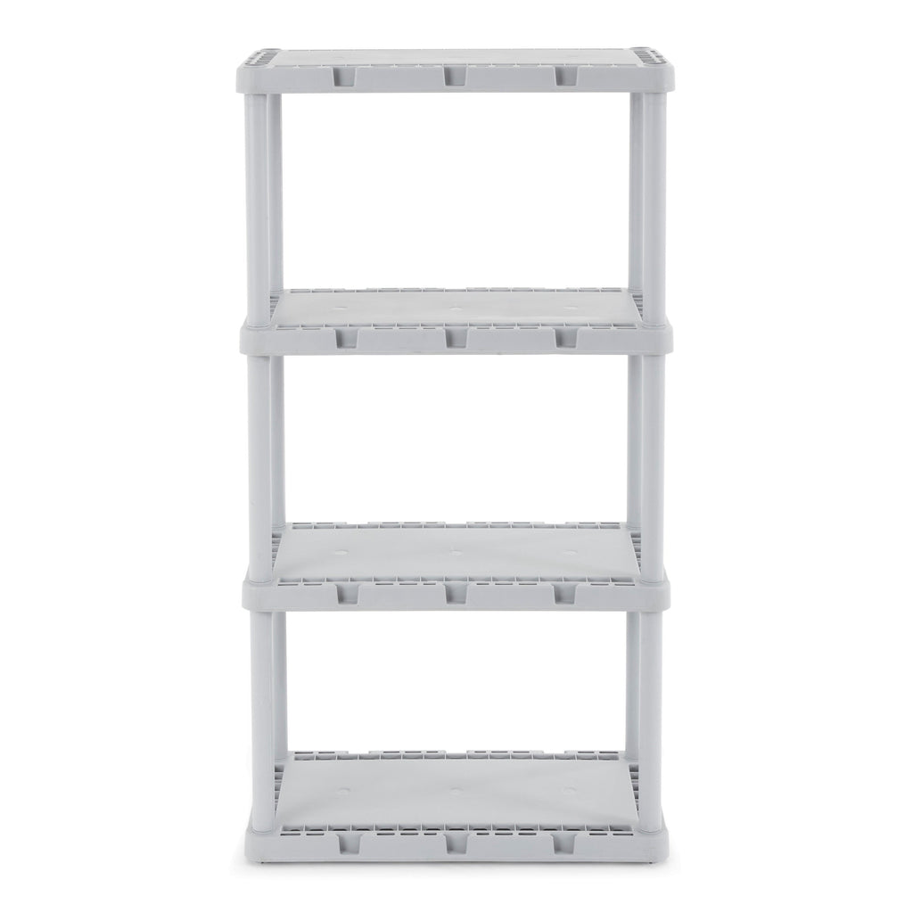 Gracious Living 4 Shelf Knect-A-Shelf Fixed Height Solid Light Duty Storage,Grey-*Furniture | Shelving | Bookcases & Standing Shelves-Grease Monkey Garage