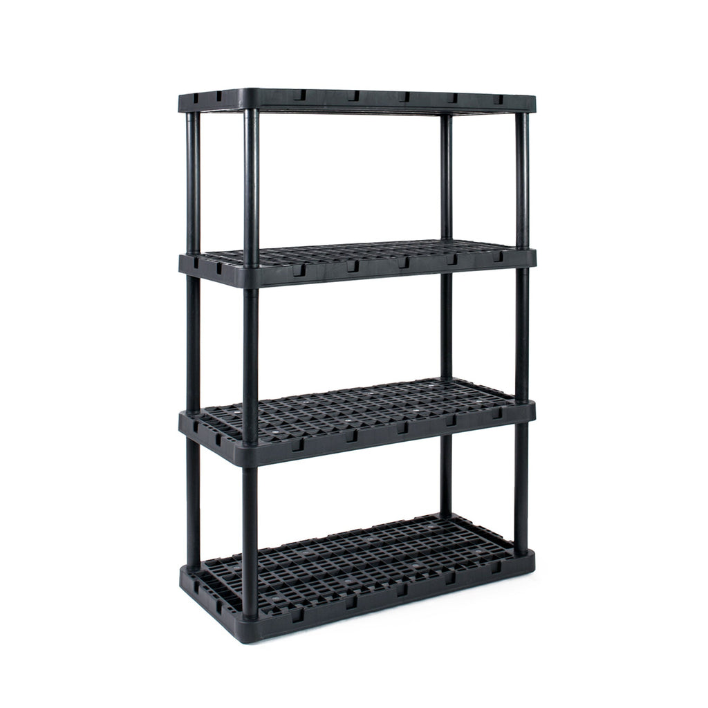 Gracious Living 4 Shelf Knect A Shelf Ventilated Storage Unit, Black (2 Pack)-Furniture | Shelving | Bookcases & Standing Shelves-Grease Monkey Garage