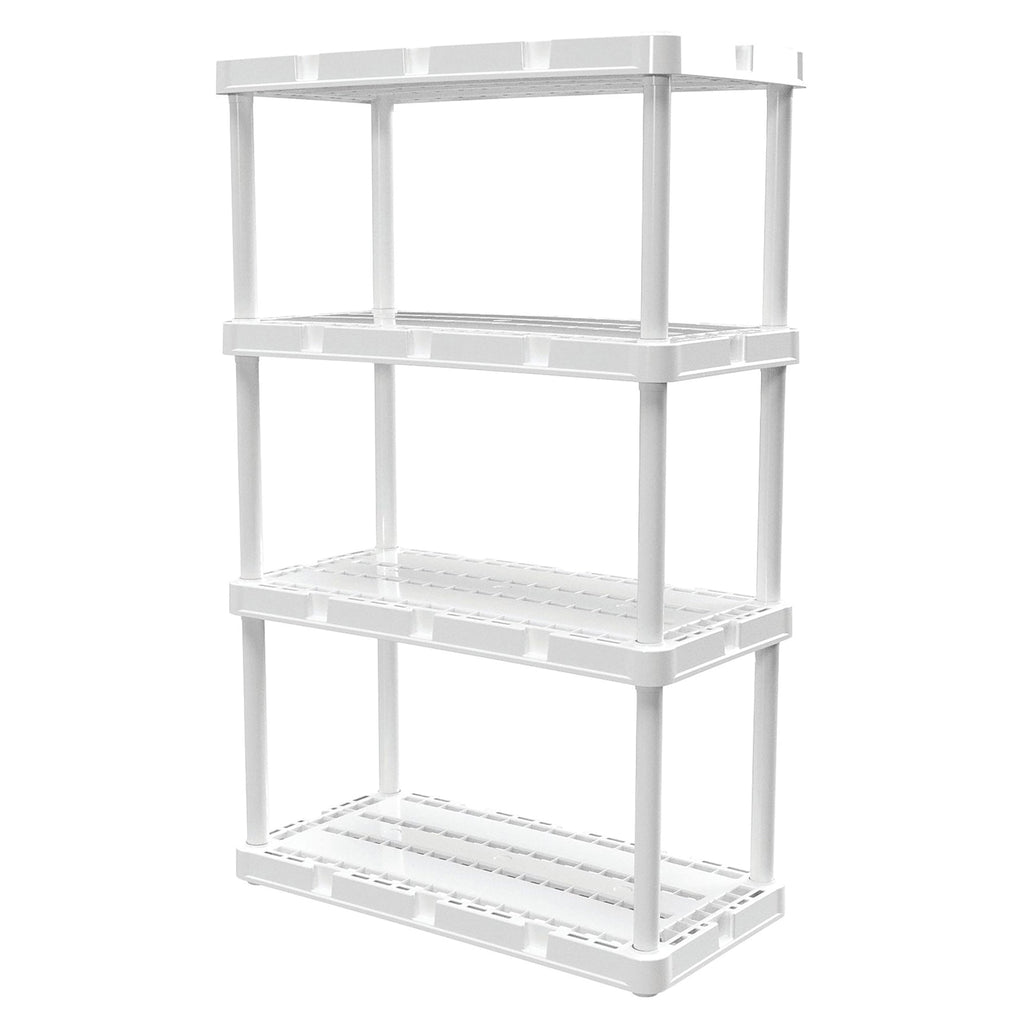 Gracious Living 4 Shelf Knect-A-Shelf Ventilated Storage Unit, White (2 Pack)-Furniture | Shelving | Bookcases & Standing Shelves-Grease Monkey Garage