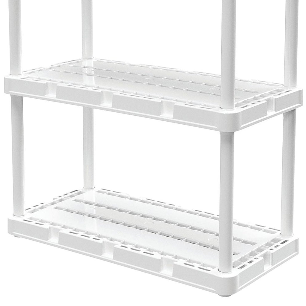 Gracious Living 4 Shelf Knect-A-Shelf Ventilated Storage Unit, White (3 Pack)-Furniture | Shelving | Bookcases & Standing Shelves-Grease Monkey Garage