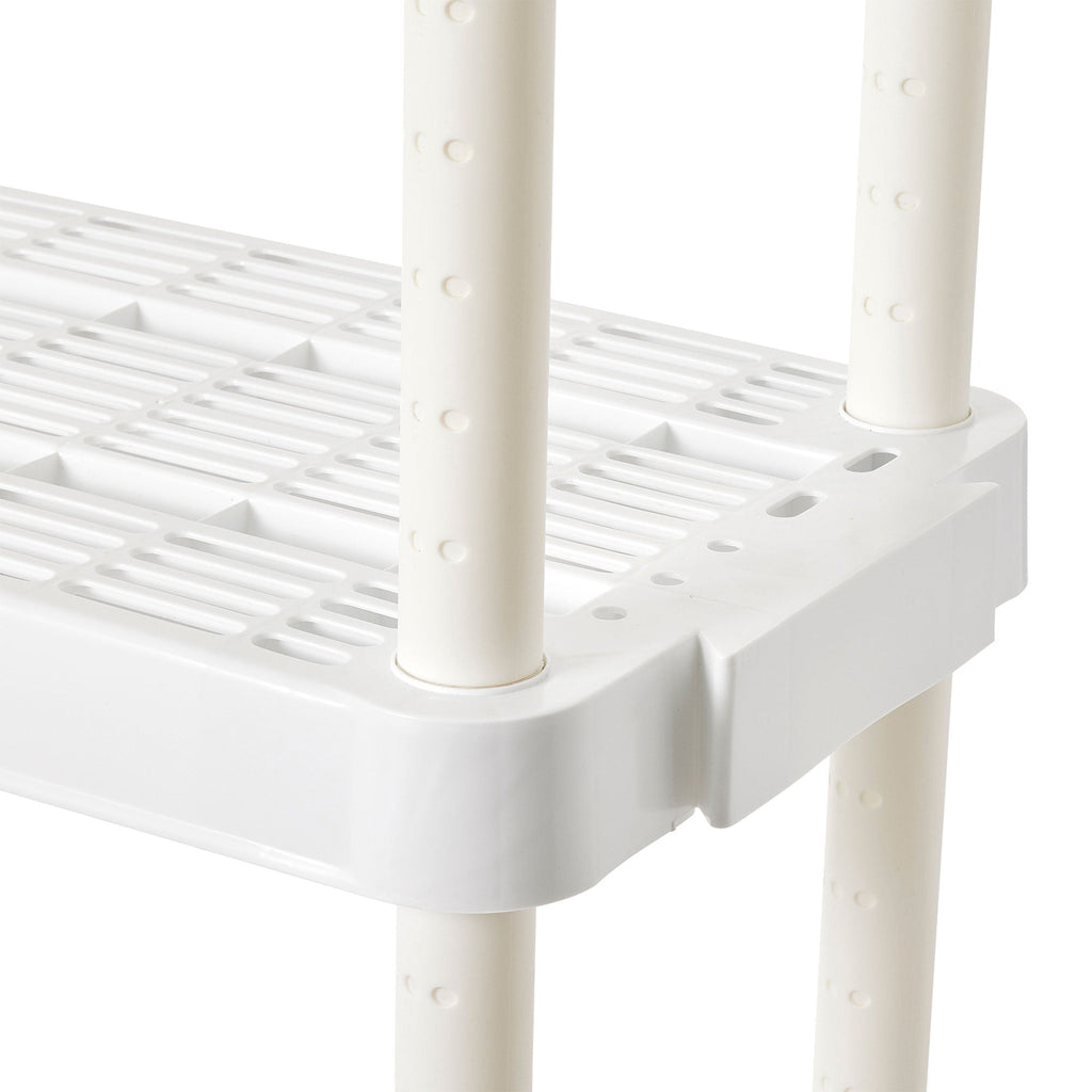 Gracious Living 4 Shelf Tier Light Duty Garage Storage Shelf, White (Damaged)-Used-Grease Monkey Garage