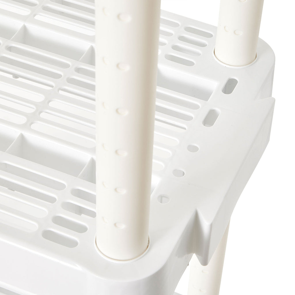 Gracious Living 4 Shelf Tier Light Duty Garage Storage Shelf, White (Damaged)-Used-Grease Monkey Garage