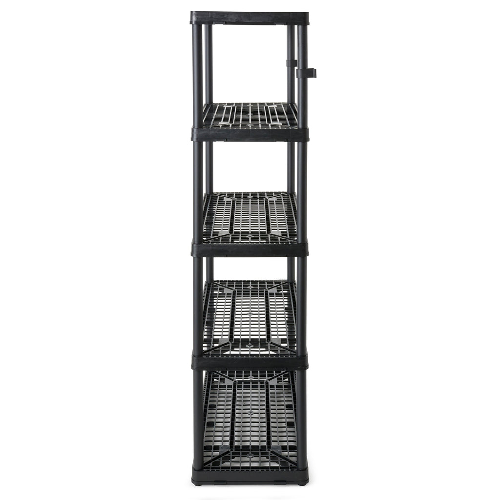 Gracious Living 5 Shelf Fixed Height Ventilated Heavy Duty Shelving Unit, Black-Home & Garden | Household Supplies | Storage & Organization | Household Storage Caddies-Grease Monkey Garage