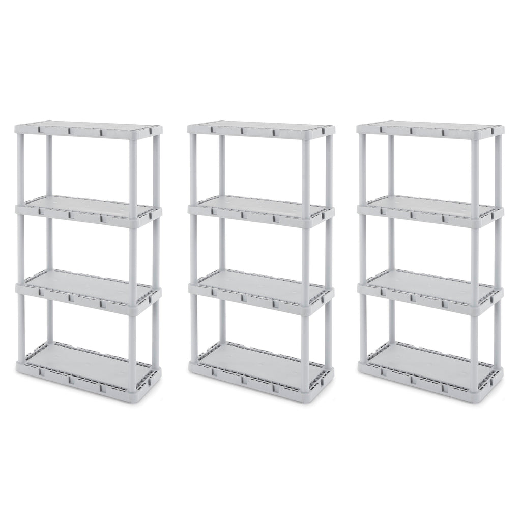 Gracious Living Knect-A-Shelf 4 Tier Light Duty Storage Shelving System (3 Pack)-Furniture | Shelving | Bookcases & Standing Shelves-Grease Monkey Garage