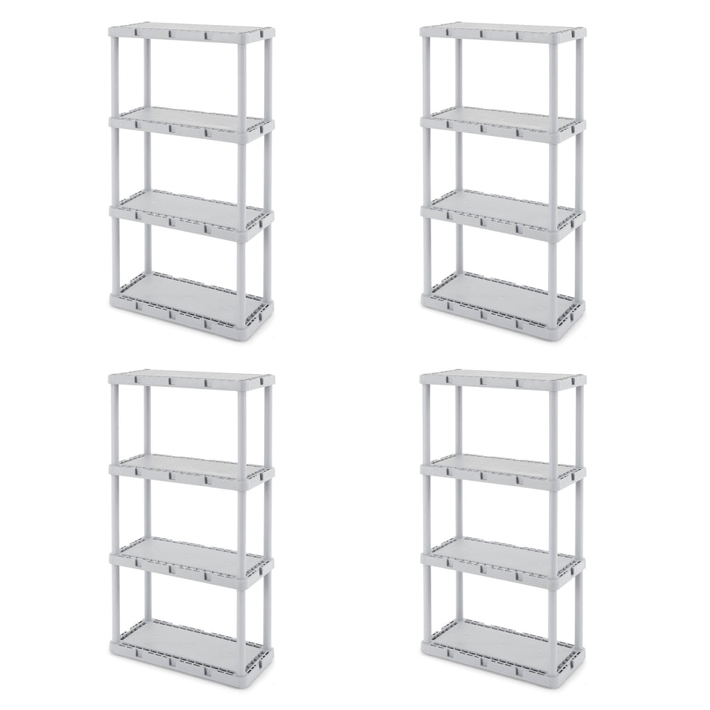 Gracious Living Knect-A-Shelf 4 Tier Light Duty Storage Shelving System (4 Pack)-Furniture | Shelving | Bookcases & Standing Shelves-Grease Monkey Garage