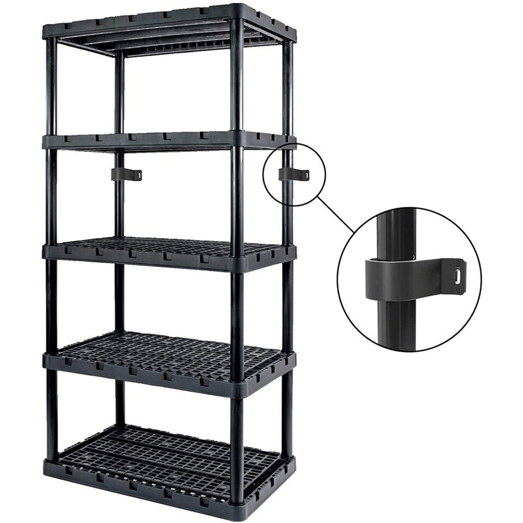 Gracious Living XL 5 Shelf Knect-A-Shelf Ventilated Heavy Duty Storage Unit-Furniture | Shelving | Bookcases & Standing Shelves-Grease Monkey Garage