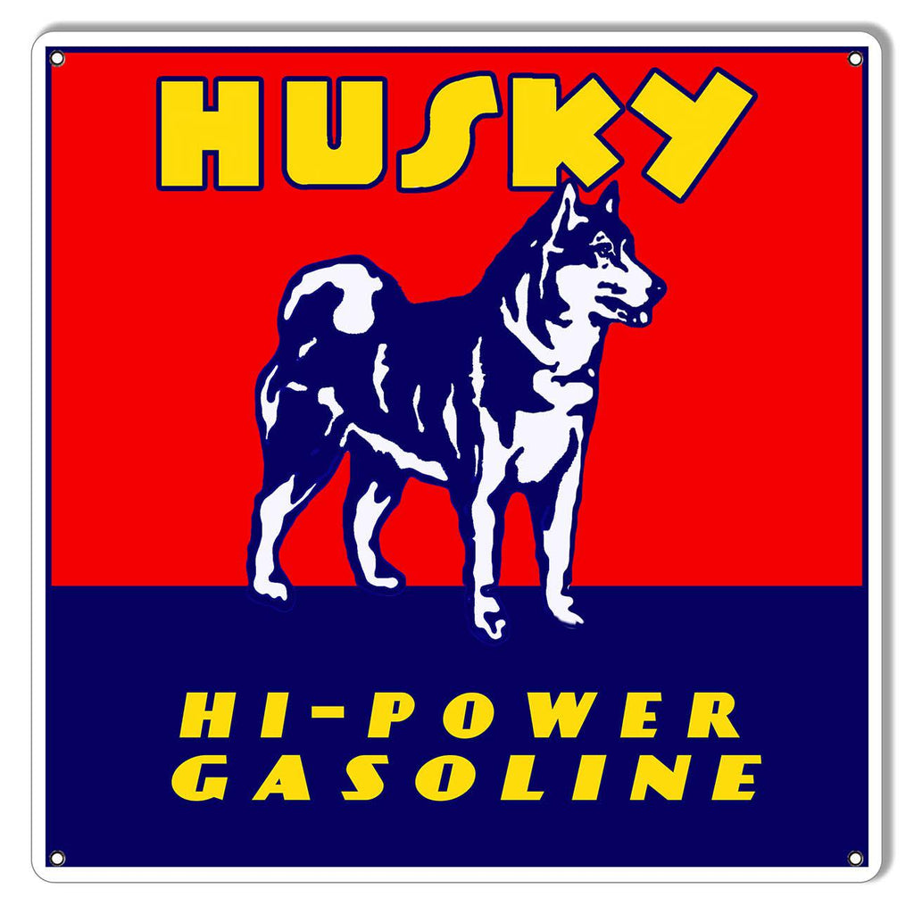 Husky Hi-Power Gasoline Metal Sign-Metal Signs-Grease Monkey Garage