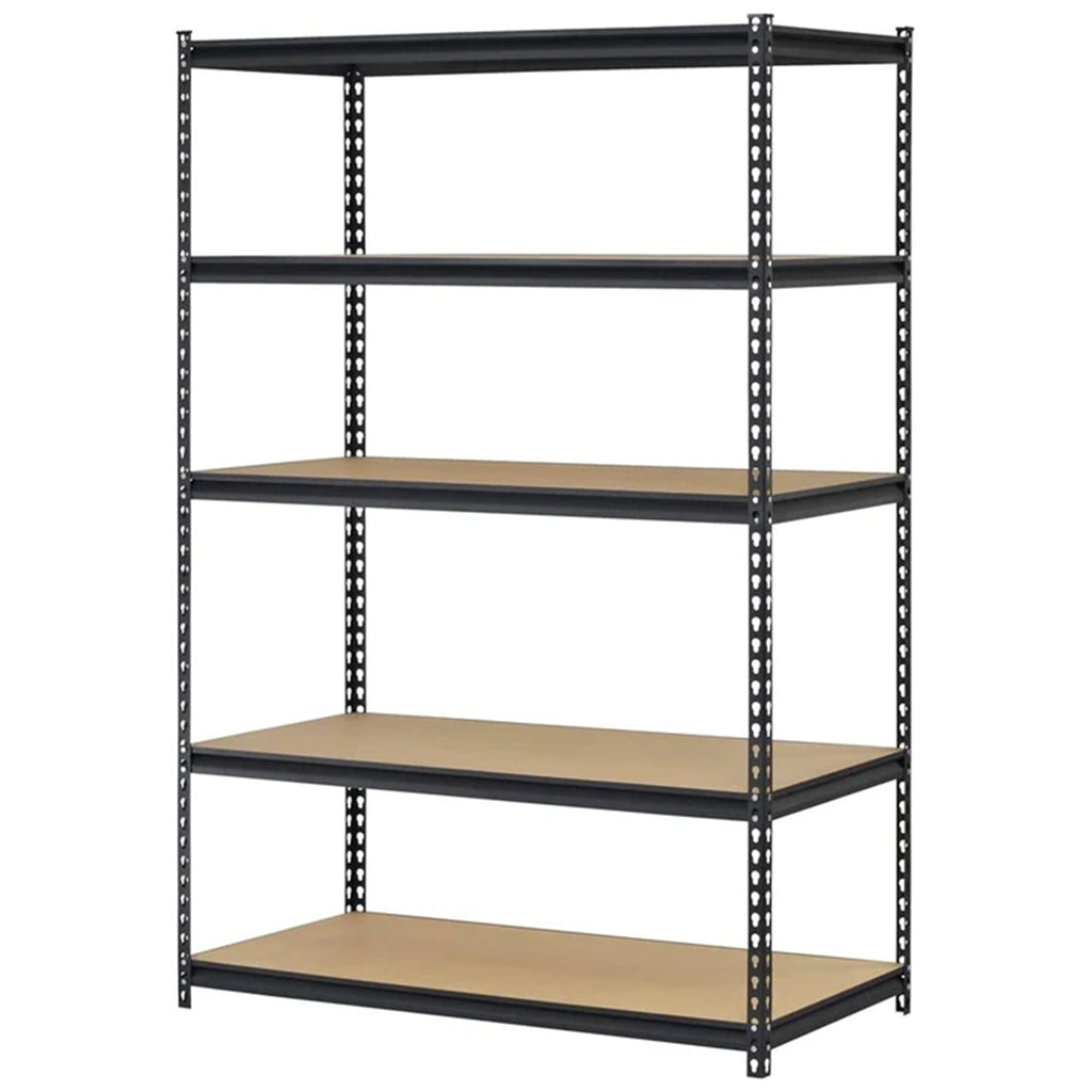 Juggernaut Storage 18" x 72" 5 Shelf Steel Utility Shelving Storage Unit, Black-Business & Industrial | Industrial Storage | Industrial Shelving-Grease Monkey Garage