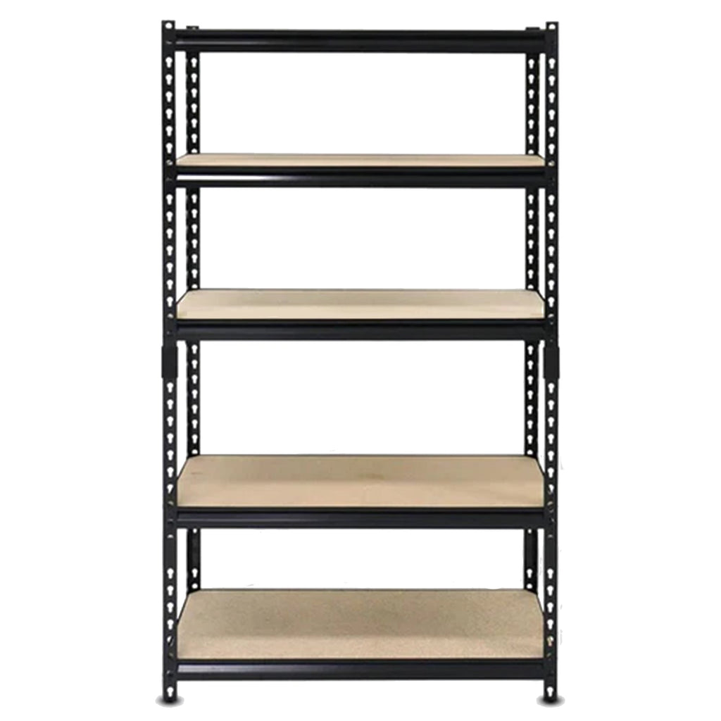 Juggernaut Storage 18" x 72" 5 Shelf Steel Utility Shelving Storage Unit, Black-Business & Industrial | Industrial Storage | Industrial Shelving-Grease Monkey Garage