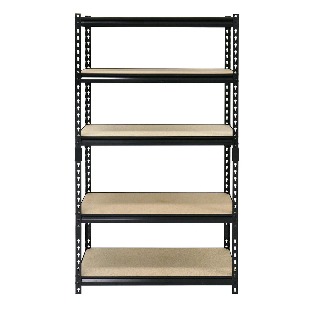 Juggernaut Storage 30" x 60" 5 Shelf Steel Utility Shelving Storage Unit, Black-*Furniture | Shelving | Bookcases & Standing Shelves-Grease Monkey Garage