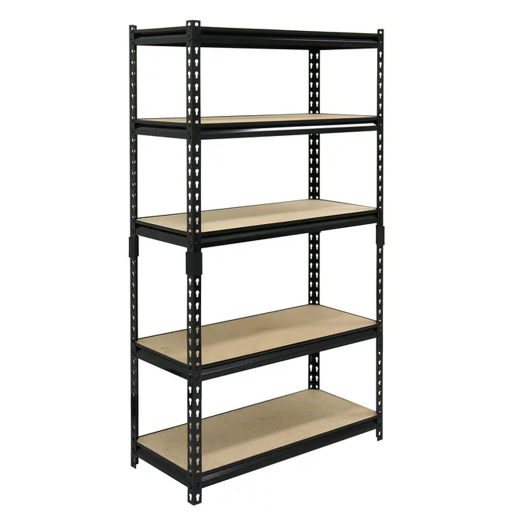 Juggernaut Storage 30" x 60" 5 Shelf Steel Utility Shelving Storage Unit, Black-*Furniture | Shelving | Bookcases & Standing Shelves-Grease Monkey Garage